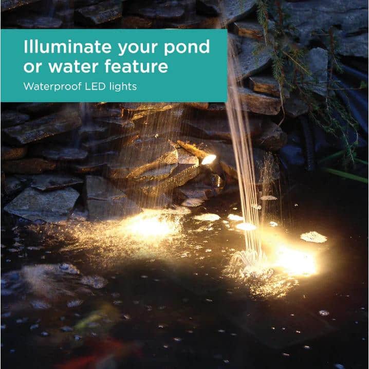 Black LED Pond and Landscape Lights with Color Lenses, 3-Piece Set