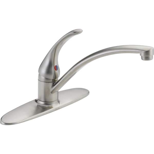 Delta Foundations Single-Handle Standard Kitchen Faucet in Stainless