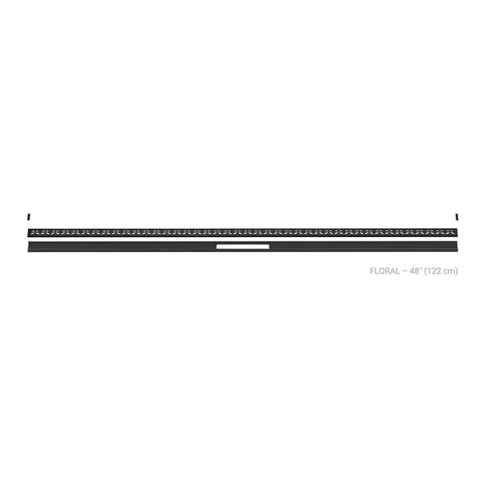 Kerdi-Line-Vario Matte Black 48 in. Floral Grate and Channel Floor Installation Kit for Accessory price history on PriceWatchPro