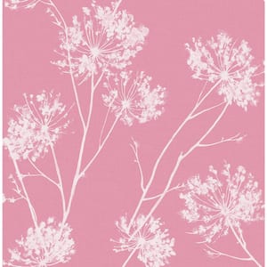 Pink One O'Clocks Botanical Peel and Stick Wallpaper (Covers 30.75 sq. ft.)