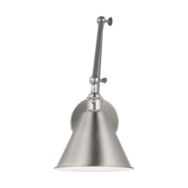 Generation Lighting Salem 1-Light Brushed Nickel Wall Sconce with Brushed Nickel Metal Shade