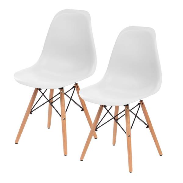 IRIS White Plastic Shell Chair (Set of 2)