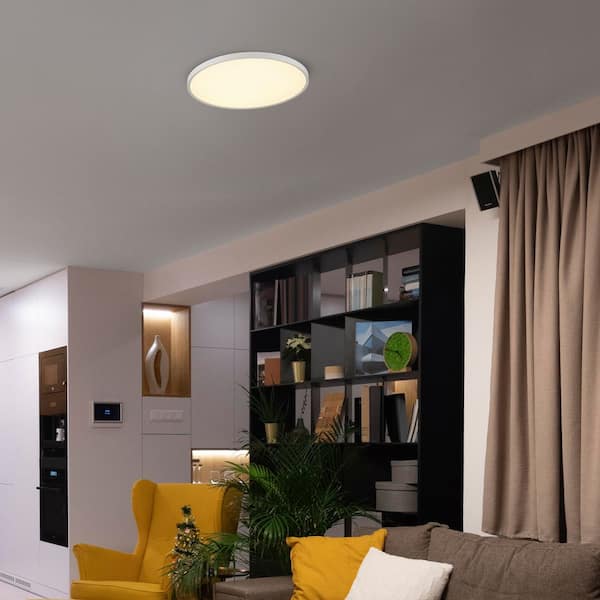 24 in. LED Flush Mount Ceiling Light, 5 CCT 2700K-5000K, 3300 Lumens, Dimmable
