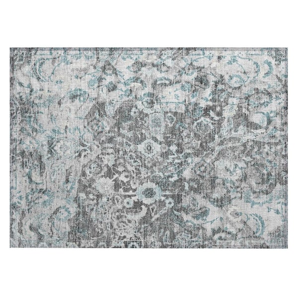 Chantille Machine Washable Indoor/Outdoor Abstract ACN2791 Silver 3 ft. x 4 ft. Area Rug