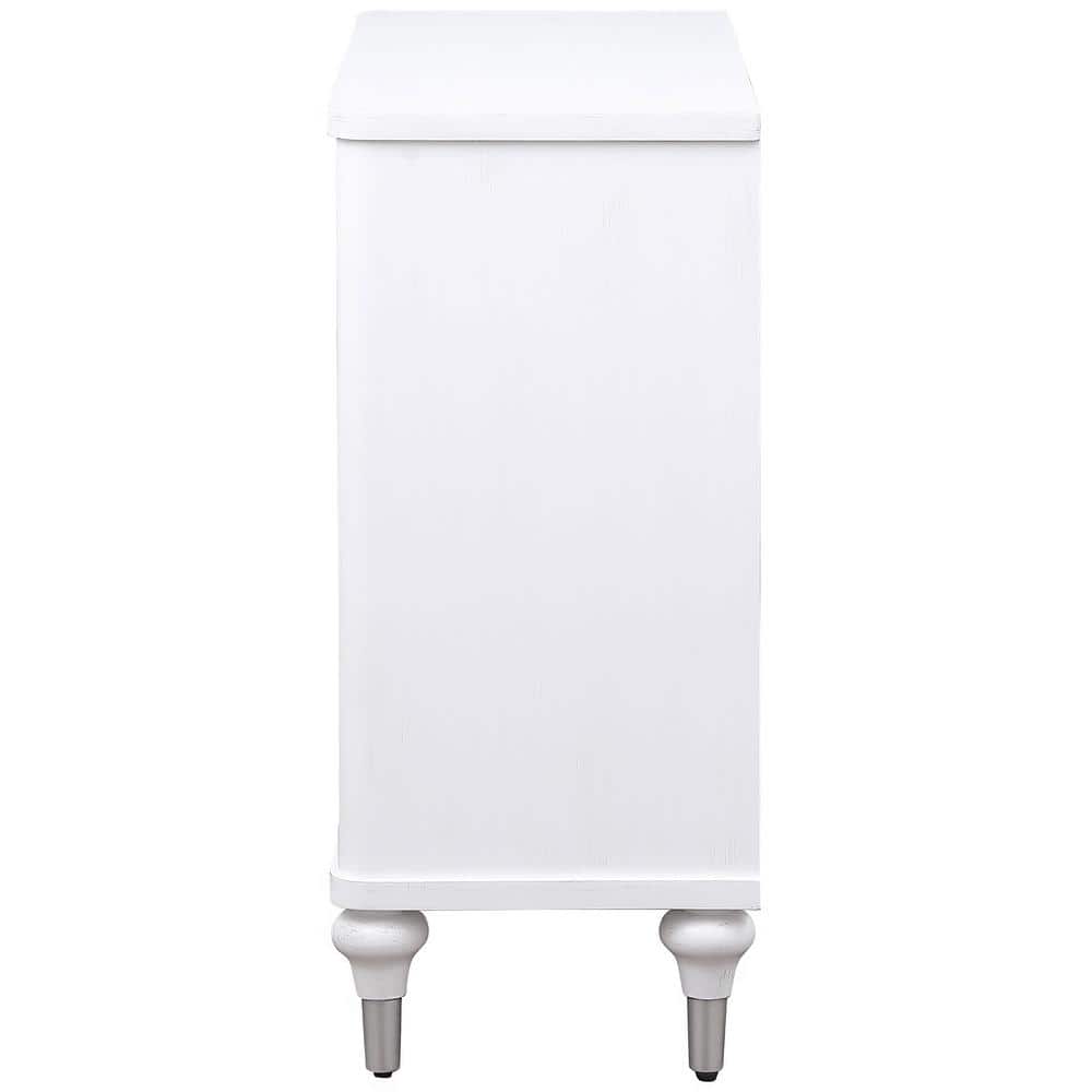 White Coastal 2-Door Accent Cabinet with Adjustable Shelving