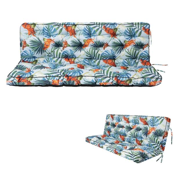 YLLN 55 x 40 in Outdoor Swing Cushions, Porch Swing Cushion Replacement with Backrest, Waterproof Swing Cushion Summer