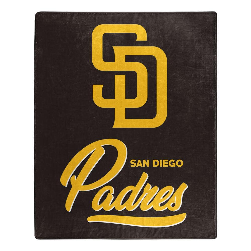 THE NORTHWEST GROUP MLB Padres Signature Raschel Black Throw Blanket ...