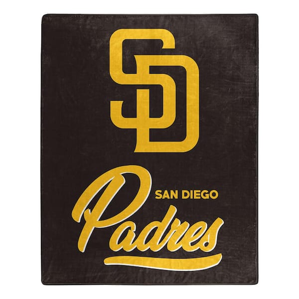 THE NORTHWEST GROUP MLB Padres Signature Raschel Black Throw Blanket