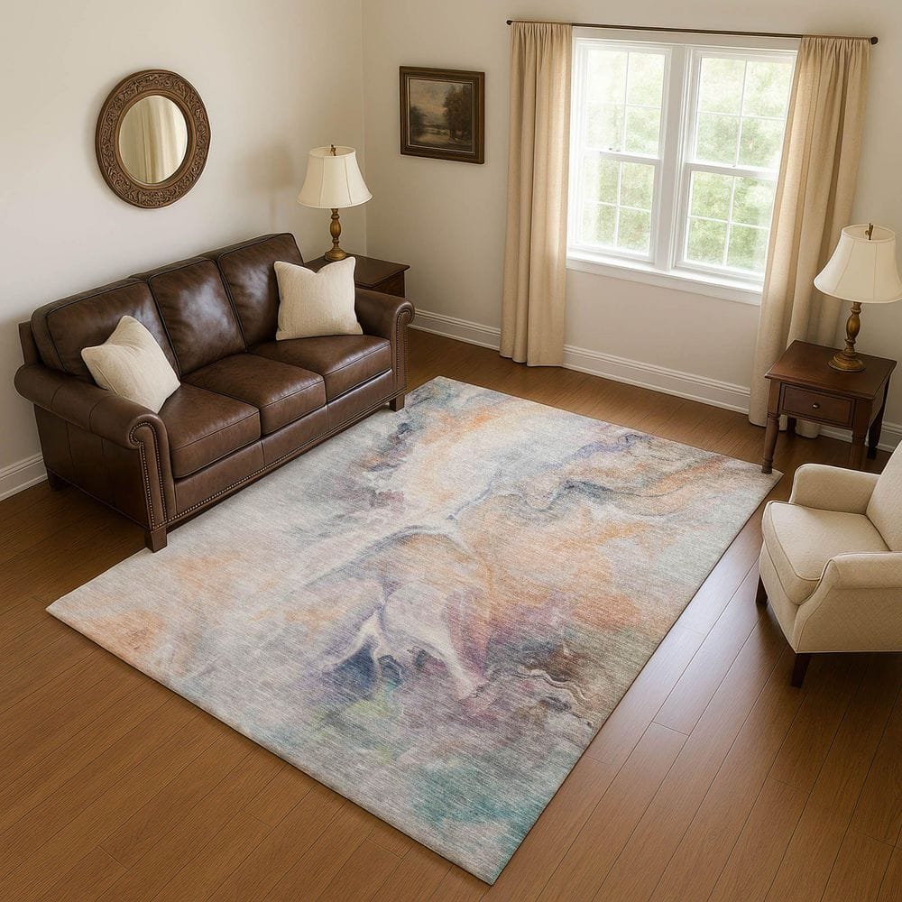 Mayfield Premium Machine Washable Abstract AMF1679 Linen 3 ft. x 5 ft. Area Rug price history on PriceWatchPro