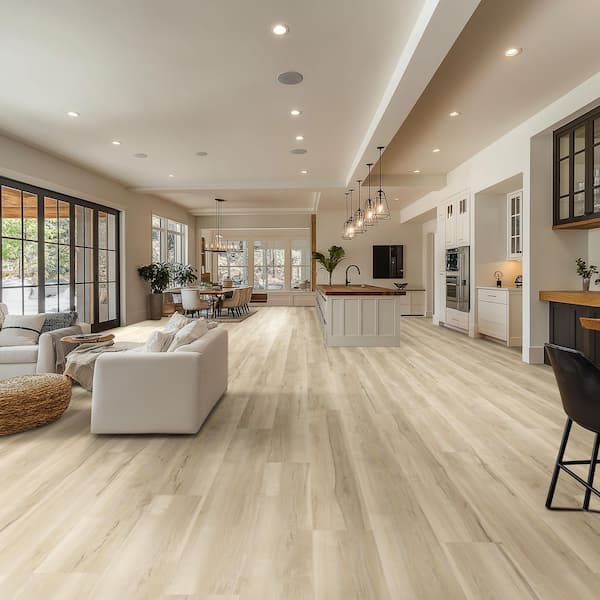 La Jolla 22 MIL x 9 in. x 48 in. Soft Sand Beige Waterproof Click LockLuxury Vinyl Plank Flooring (20.96 sq. ft./Case)