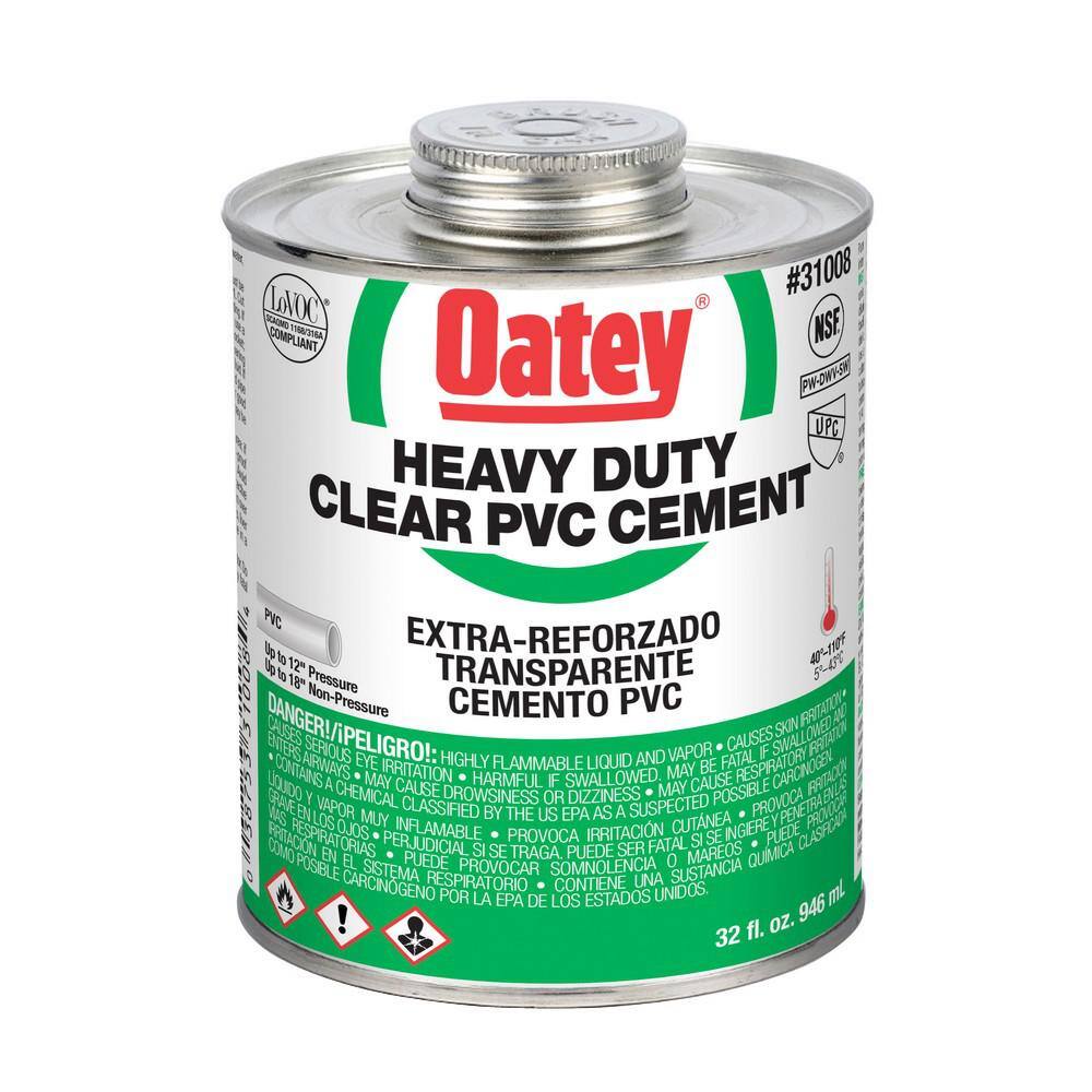 24 Pk Oatey 8 Oz Clear Regular Bodied PVC Pipe Joint & Fitting Cement 31013 