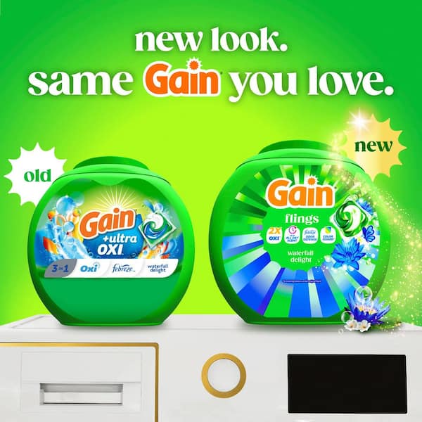 Flings Ultra Oxi HE 3-In-1 Waterfall Delight Scent Laundry Detergent Pods (60-Count)
