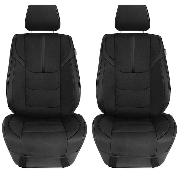 FH Group Universal 23 in. x 1 in. x 47 in. Fit Luxury Front Seat Cushions with Leatherette Trim for Cars, Trucks, SUVs or Vans