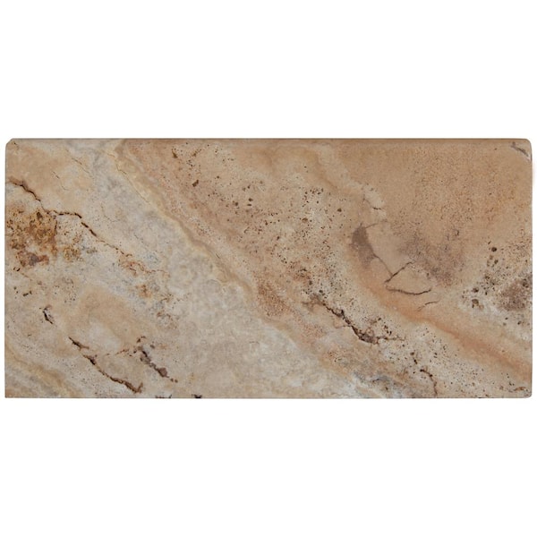 MSI Porcini 5 cm x 12 in. x 24 in. Brushed Travertine Pool Coping (2 sq. ft.)
