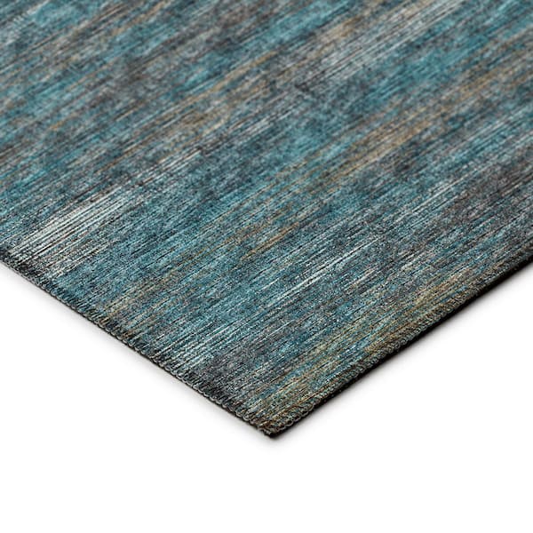 Marston Blue 2 ft. 3 in. x 7 ft. 6 in. Geometric Indoor/Outdoor Area Rug
