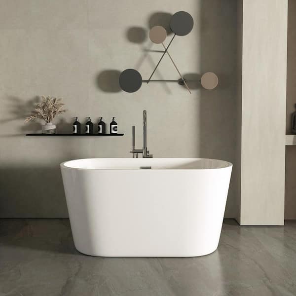 Satico Freestanding 47 in. Contemporary Design Acrylic Flatbottom