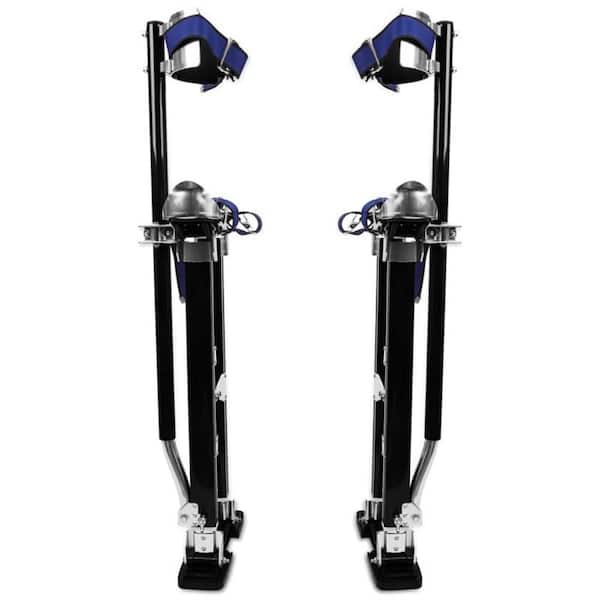 24 in. to 40 in. Drywall Stilts, Walking Taping Aluminum Tool Stilt for Sheetrock Painting and Cleaning, Black