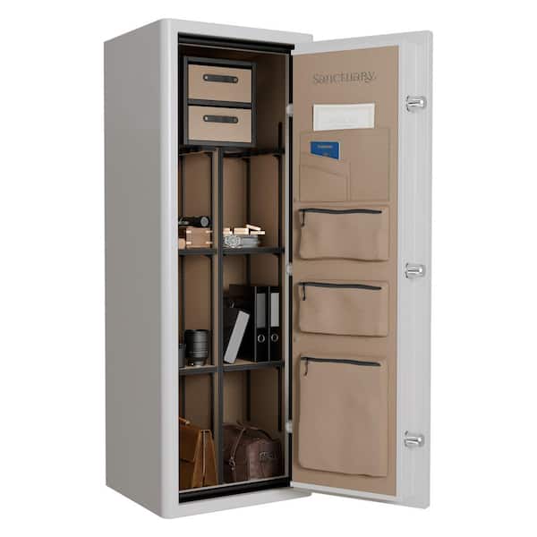 Executive Fire and Waterproof Home and Office Safe, Bone White