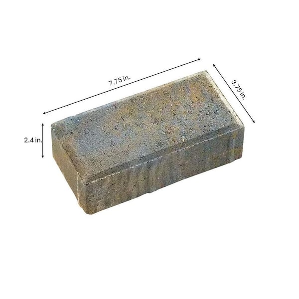 Oldcastle 4 in. x 8 in. 60 mm Tan/Charcoal Concrete Paver 10156483