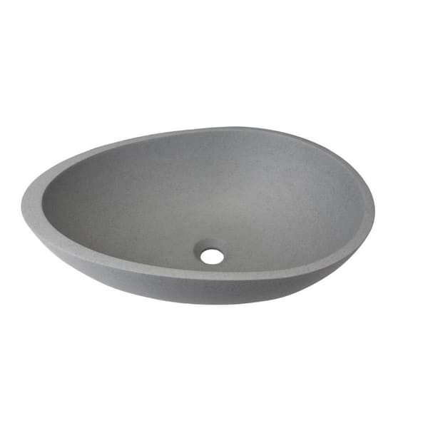 Unbranded Gray Concrete 21 in. x 15 in. Single Bowl Undermount Kitchen Sink with Feature