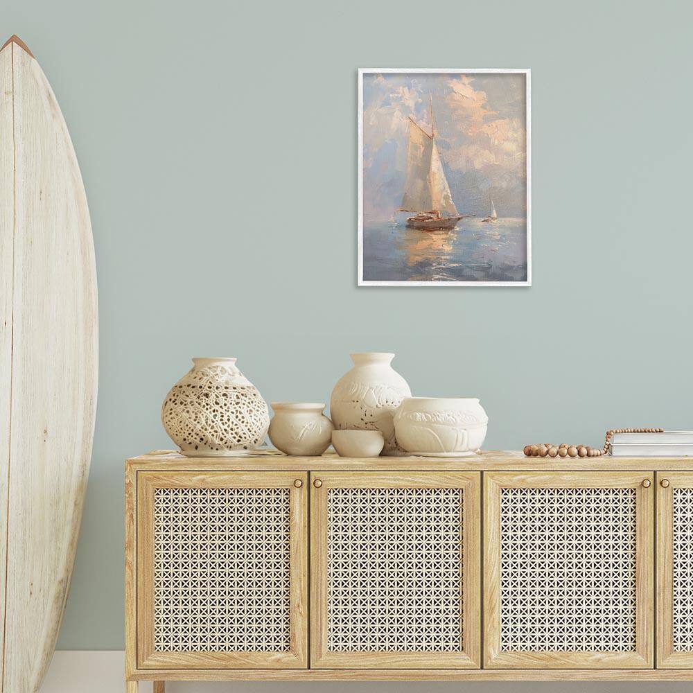 Maritime Ship on Cloudy Sea by Arlington Prints White Framed Travel Giclee Art Print 30 in. x 24 in. price history on PriceWatchPro