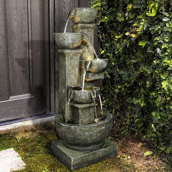 Unbranded Resin Floor Rock Water Fall Fountain With Light