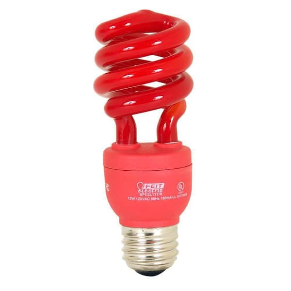 Feit Electric 60W Equivalent Red Spiral CFL Light Bulb (12-Pack)