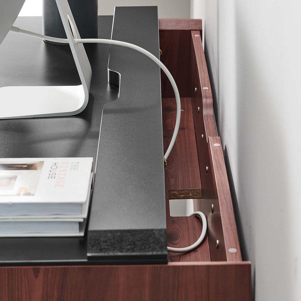 Kinetic 49" Black Cherry Wall-Mount Office Desk