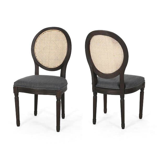 Noble House Goven Charcoal Wood Dining Chairs (Set of 2)
