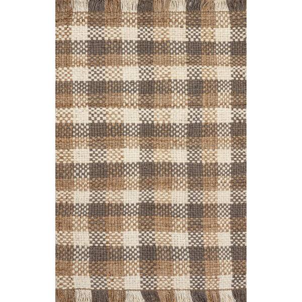 5' x 8' Ivory and Black Oriental Hand Tufted Non Skid Area Rug