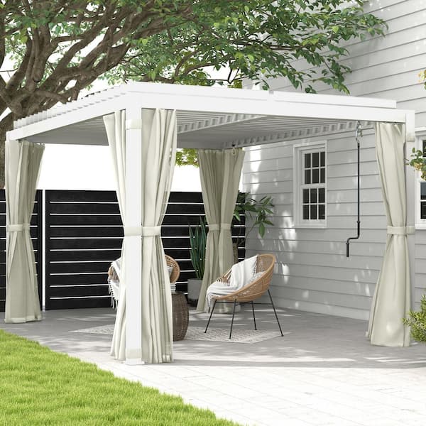 Outsunny Steel Frame Retractable Canopy Outdoor Patio Gazebo