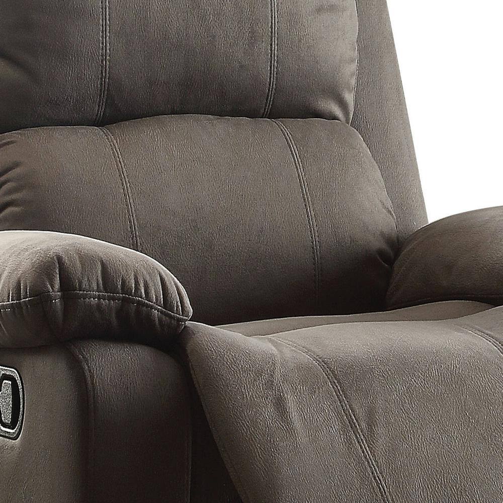 Charcoal Gray Microfiber Recliner with Cushioned Armrests