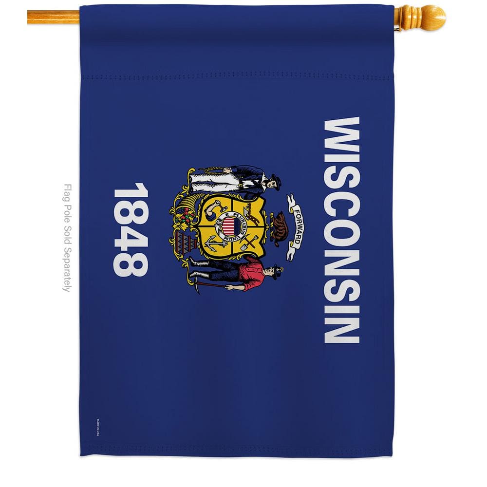 Ornament Collection 2.5 ft. x 4 ft. Polyester Wisconsin States 2-Sided House Flag Regional Decorative Horizontal Flags