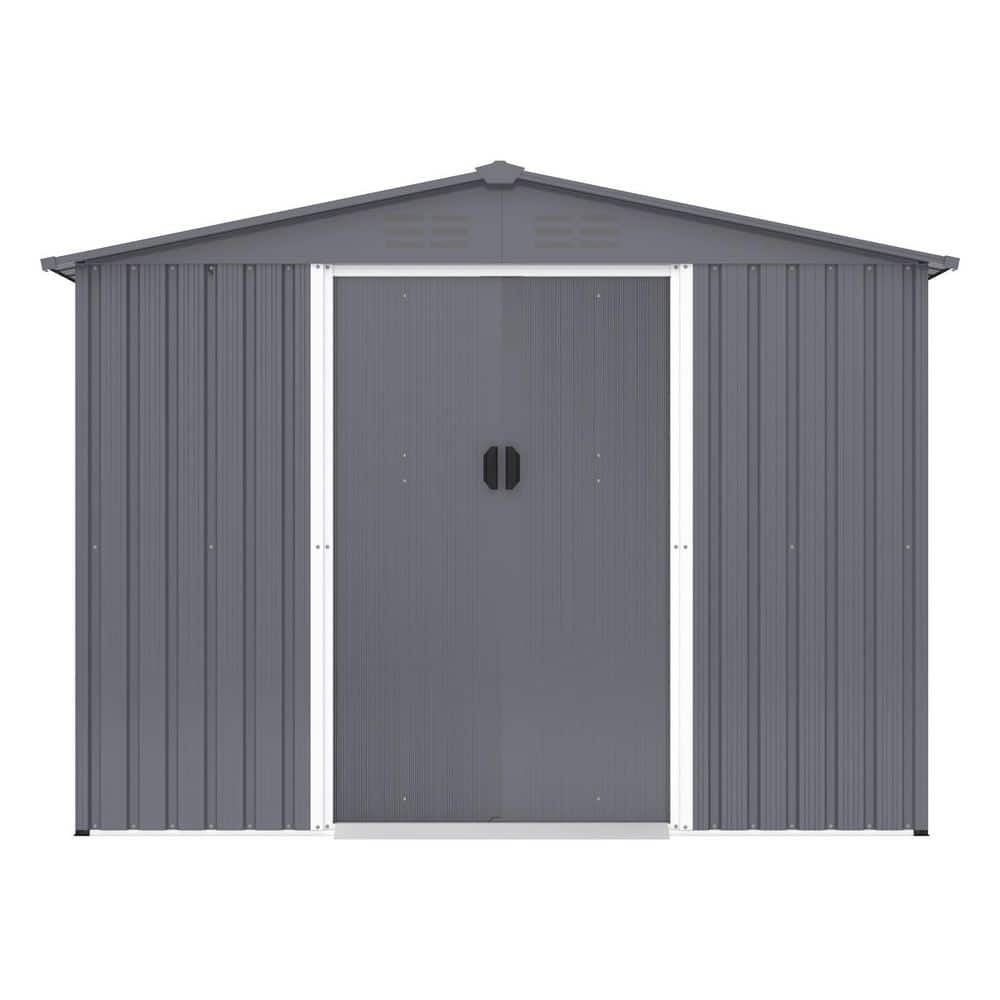 8 ft. x 6 ft. Metal Outdoor Storage Tool Shed, Covered Area 48 sq. ft. with