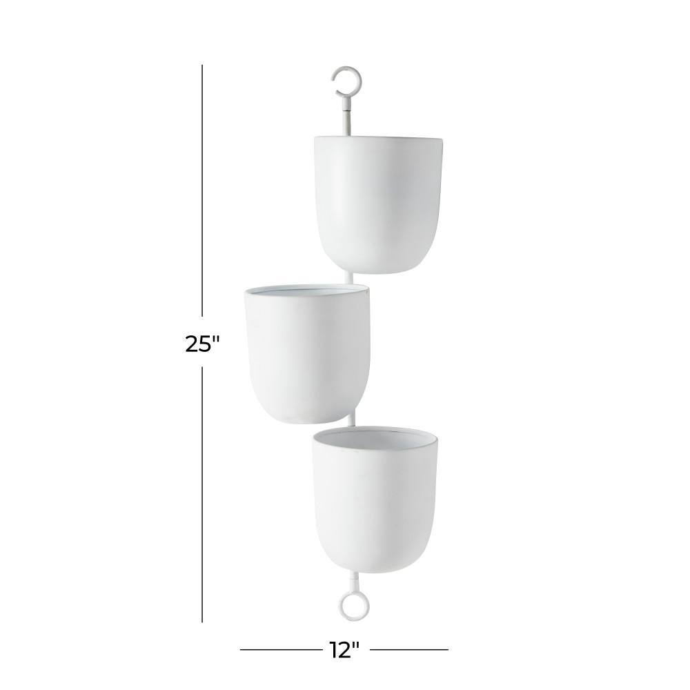 The Novogratz Layered White Metal Wall Planter, 12" x 25"