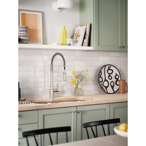 Align 1-Handle Pre-Rinse Spring Pulldown Kitchen Faucet with MotionSense Wave and Power Clean in Spot Resist Stainless