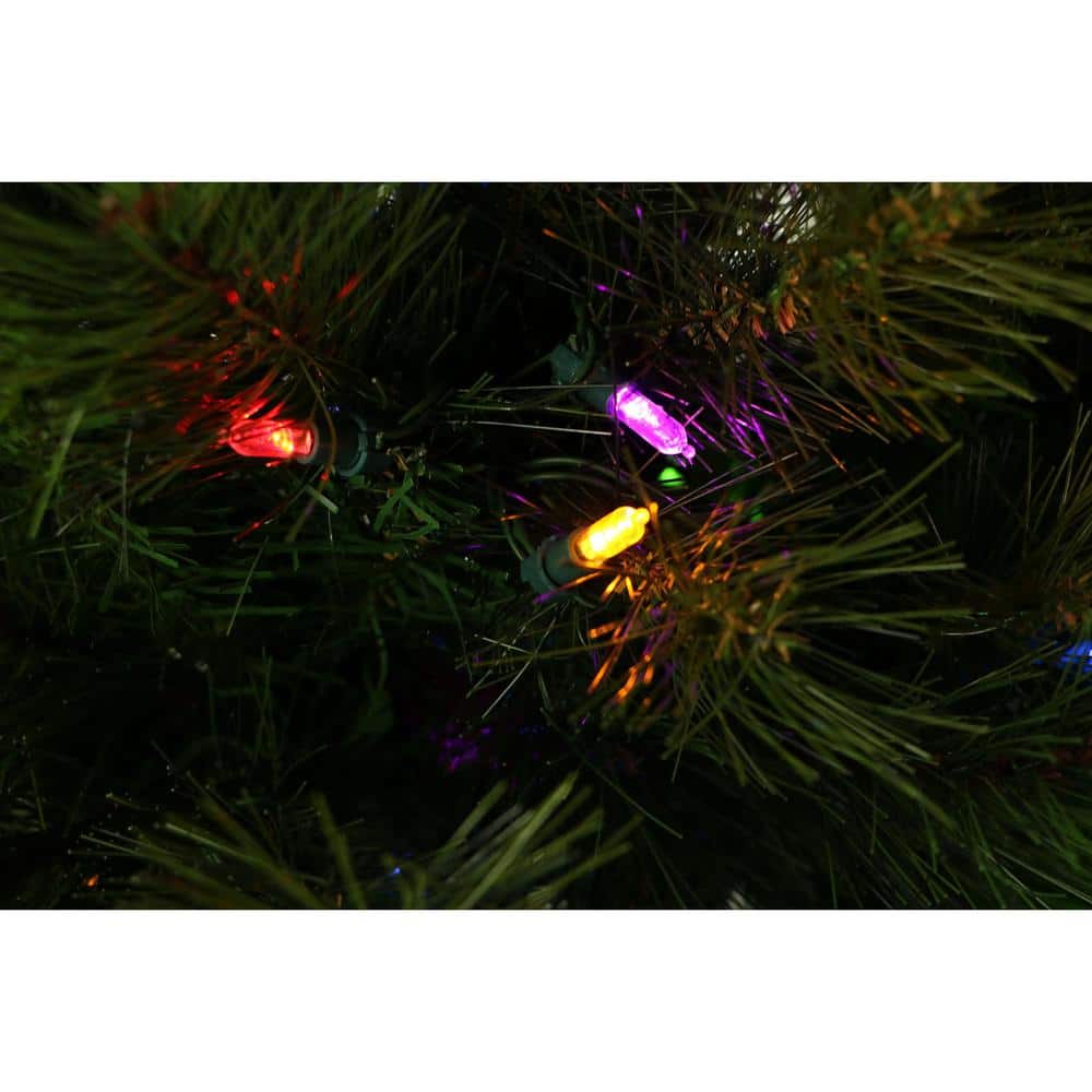 6.5-Ft Green Pine Christmas Tree with Multicolor LED Lights