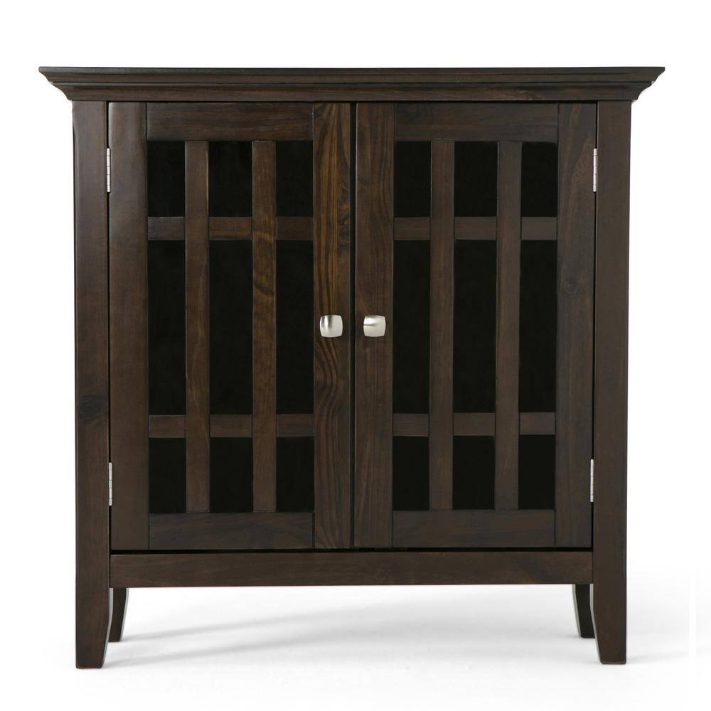 Bedford Dark Tobacco Brown Pine 32" Low Storage Cabinet