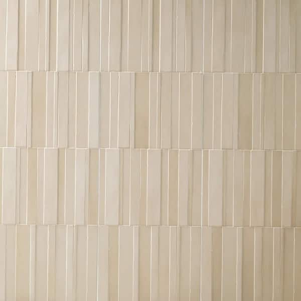 Nurici Bianco Origin Rectangle 16 in. x 48 in. Matte White-Cool Ceramic Stone Look Wall Tile (15.501 sq. ft./Case)