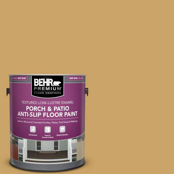 BEHR PREMIUM 1 gal. #PPU6-17 Classic Gold Textured Low-Lustre Enamel Interior/Exterior Porch and Patio Anti-Slip Floor Paint