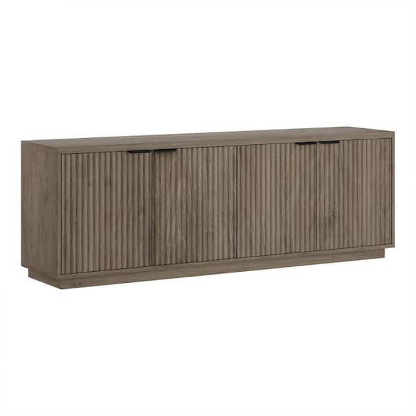 Meyer&Cross Mansfield 70 in. Antiqued Gray Oak TV Stand Fits TV's up to 78 in.