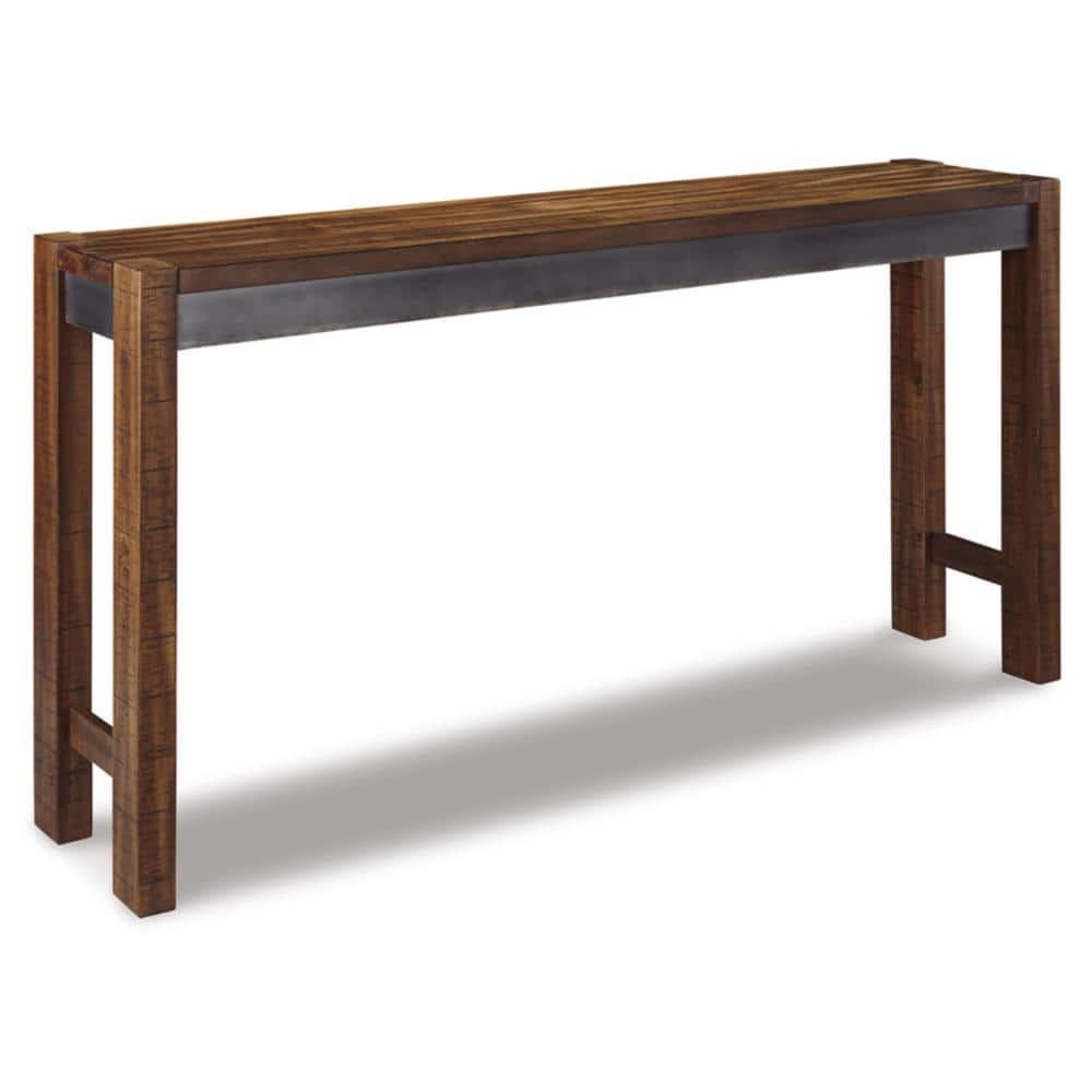 Torjin Industrial Gray-Brown Long Counter Dining Table