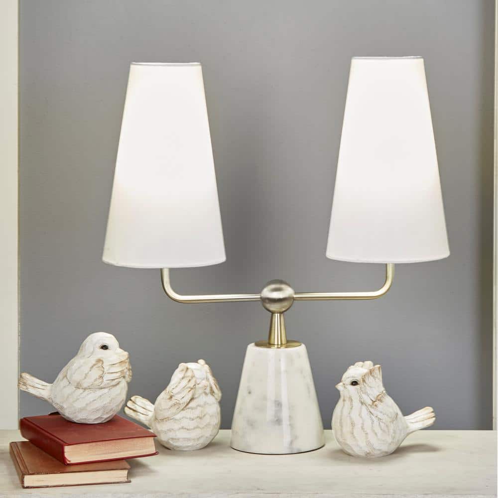 Ivory Resin Hear No Evil, See No Evil, Speak No Evil Bird Figurines