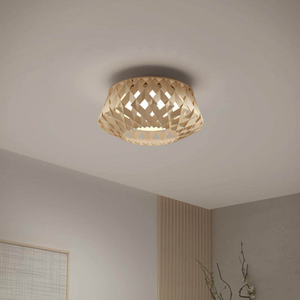 Artika Kiran 13 in. 1 Light Wood Painted 5CCT Integrated