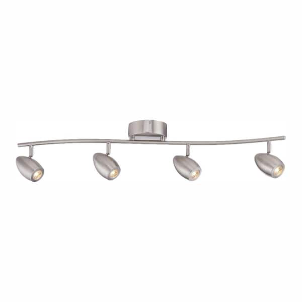 EnviroLite 3 ft. Brushed Nickel LED Track Lighting Kit with 4 LED Track Lights