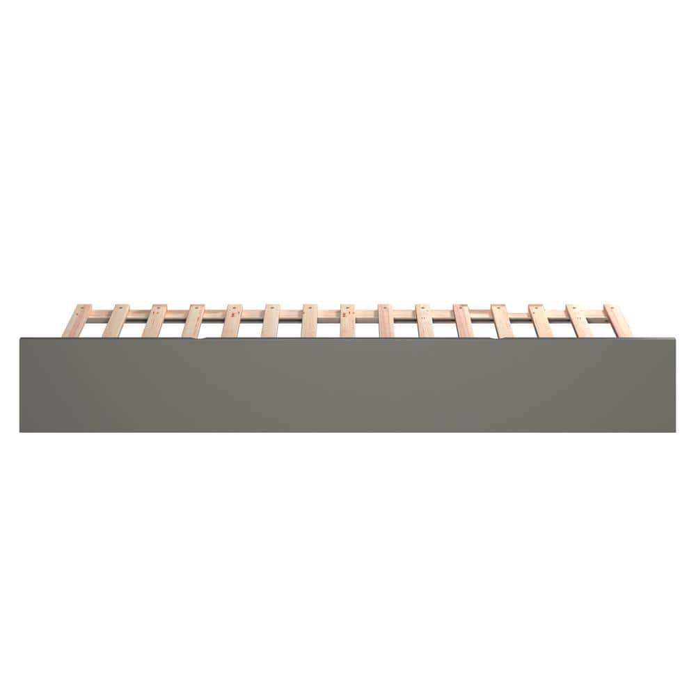 Nantucket Twin Gray Wood Frame Platform Trundle Bed