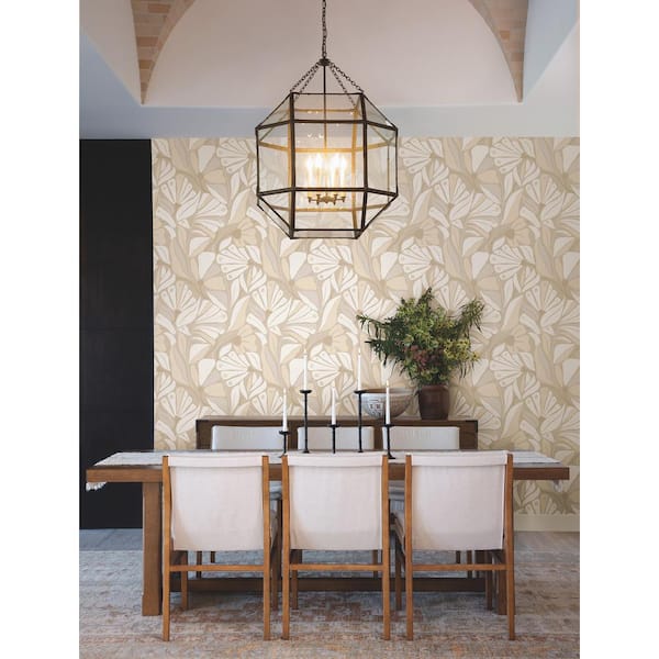 396 in. x 20.5 in. Beige Cabana Club Wallpaper Roll