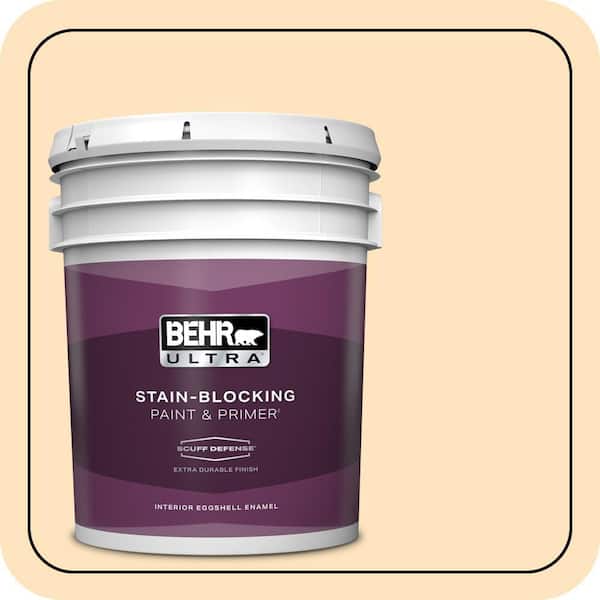 BEHR ULTRA 5 gal. #320C-2 Cream Yellow Extra Durable Eggshell Enamel Interior Paint & Primer