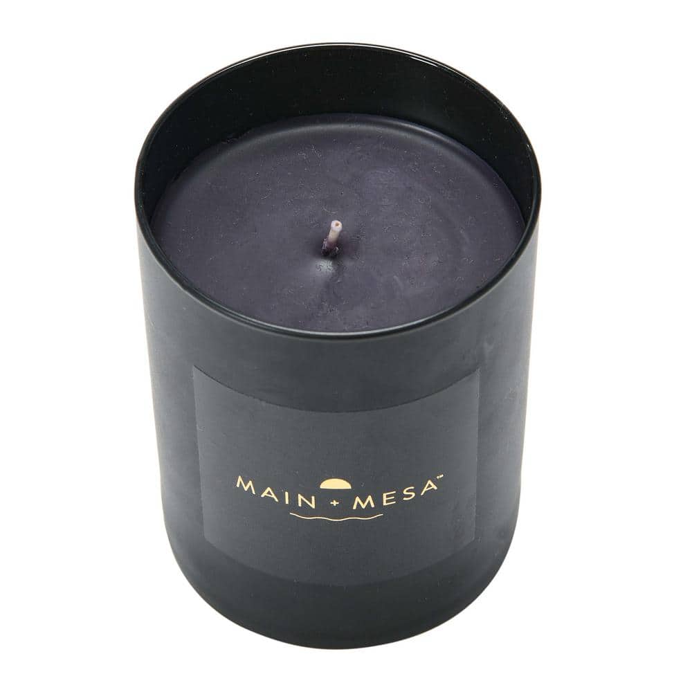 Matte Black Glass Soy Candle with Eucalyptus and Cedarleaf