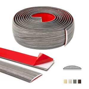 Gray 1.57 in. x 120 in. Self Adhesive Vinyl Transition Strip for Joining Floor Gaps, Floor Tiles